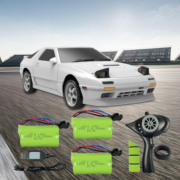 Coches de derrape RC a escala 1/18, modelo de 10 km/H, lámpara abatible, modelo de vehículo de alta velocidad, neumático de deriva, coche de juguete 3 batería CUTICAT Coches de deriva