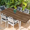 thumbnail image 2 of Brown Wood Grain Table Cloths for 8 Foot Rectangle Tables, Retro Farmhouse Wooden Plank Patio Waterproof Elastic Fitted Tablecloths, Washable Rectangular Table Cover for Camping, 2 of 8