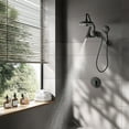 thumbnail image 2 of Forno Acqua AcquaFALL Mini 8 Inch Shower Head, Matte Black Finish, Overhead Rainfall Shower, Handheld Shower Head, Body Jets, 2.5 GPM Flow Rate, 2 of 14