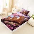 thumbnail image 4 of Erosebridal Capybara Twin Sheet Sets For Capybara Lovers,Pink Sakura Cherry Blossom Bedding For Kids Girls 3-Piece, 4 of 6