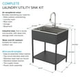 thumbnail image 2 of Transolid K-EWS-2822S-MB 28-in W x 22-in D x 35-in H Laundry Sink/Wash Stand All-in-One Kit, Matte Black, 2 of 7