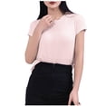 thumbnail image 2 of Blczomt Summer Spring Tops for Women Basic Plain Tee Shirt Crew Neck Short Sleeve Pink Casual Ladies Tops, 2 of 5