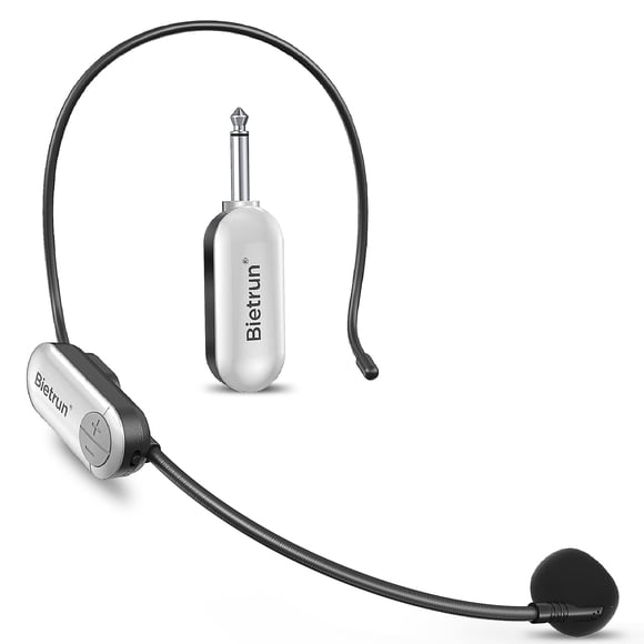 Auriculares con micrófono inalámbrico Bietrun UHF, 165 pies, alcance 6H