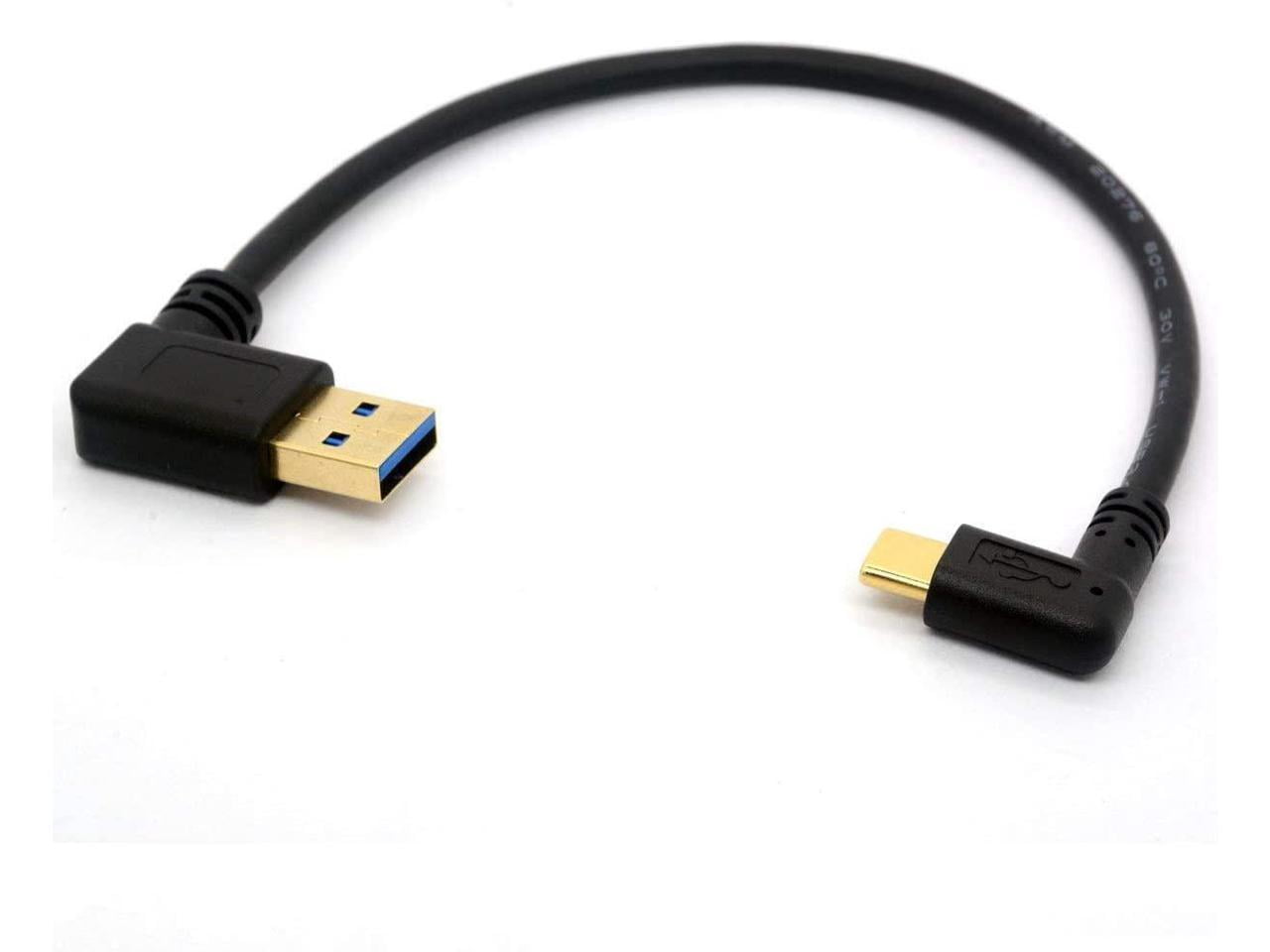 90 Degree USB 3.0 to Type C Right/Left Angled Male Cable Gold Plated