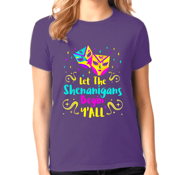 Cute Mardi Gras Shirts for Girls Let The Shenanigans Begin Yall Cute Mardi Gras Outfit for Girls NOLA Shirt