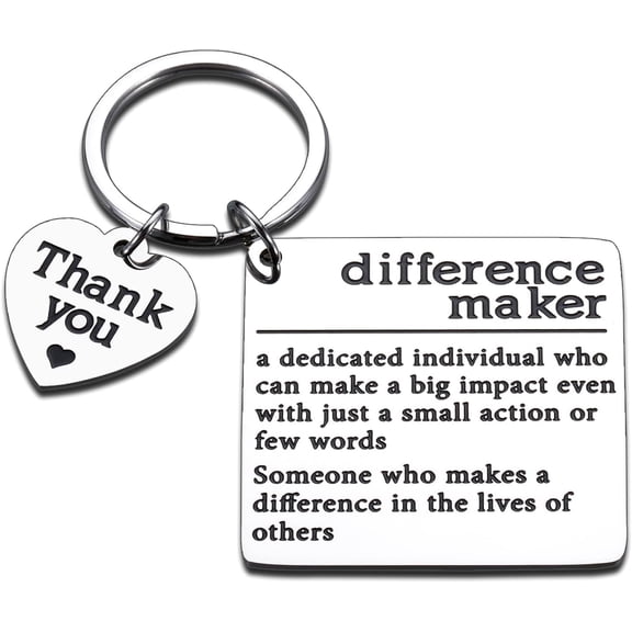 Silver Keychain - Valentine's Day & Coworker Gifts for Women - Minimalist Love Theme - Eco-Friendly & Lightweight