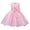 Pink, variant on Navy Blue Rose-Embellished Puff Sleeve Evening Dress for Girls' Formal Events, Festivals, and Performances – Stunning Tulle Gown with Bow Detail