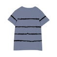 thumbnail image 4 of AJTQTH Shirts for Kids Short-Sleeved Striped Graphic T-Shirt Round Neck Tops Tees Girls Boys Summer Comfy Lightweight Clothes Outfits Blue 13 Years, 4 of 5