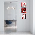 thumbnail image 6 of 3 PCS Modern Red Decor Geometric Abstract Prints Kitchen Decor Wall Art Black and White Red Decor Nordic Style Bathroom Picture Canvas Wall Art Abstract Artwork Decorations for Bedroom (14X14inchX3pcs, 6 of 6