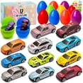 thumbnail image 1 of Huevos de Pascua rellenos con coches fundidos a presión, 12 unidades JOYIN para niños, 1 of 7
