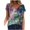 Navy, variant on Women's Plus Size Short Sleeve V-Neck Floral Printing Loose Short T-Shirt