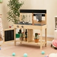 thumbnail image 4 of Gymax Cuisine de Boue pour Enfants, Ensemble de Jeu Extérieur, Cuisine de Jeu d'Imitation avec 2 Éviers Amovibles et Robinet, Naturel, 4 of 10