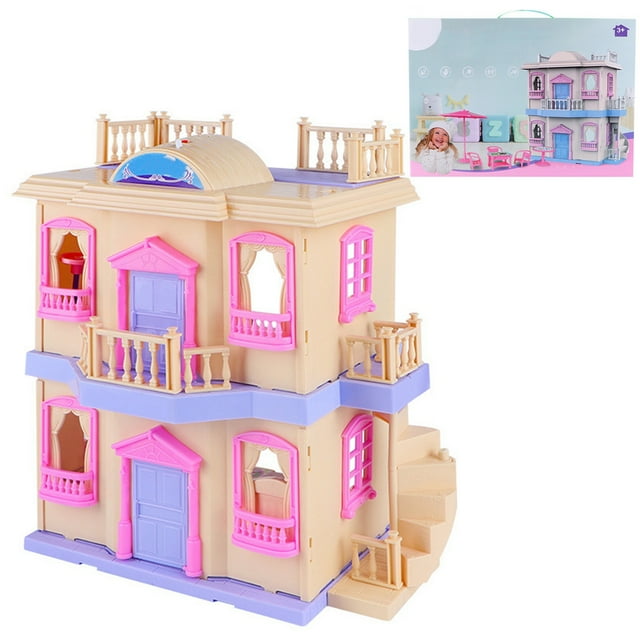 Dollhouse Playset Large Musical: Pretend Play Toy Dollhouse Building Toy for Kid