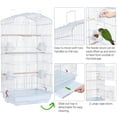 thumbnail image 3 of Renwick 41" Four Feeders Double-Door Metal Birdcage with Slide-Out Tray,White, 3 of 7