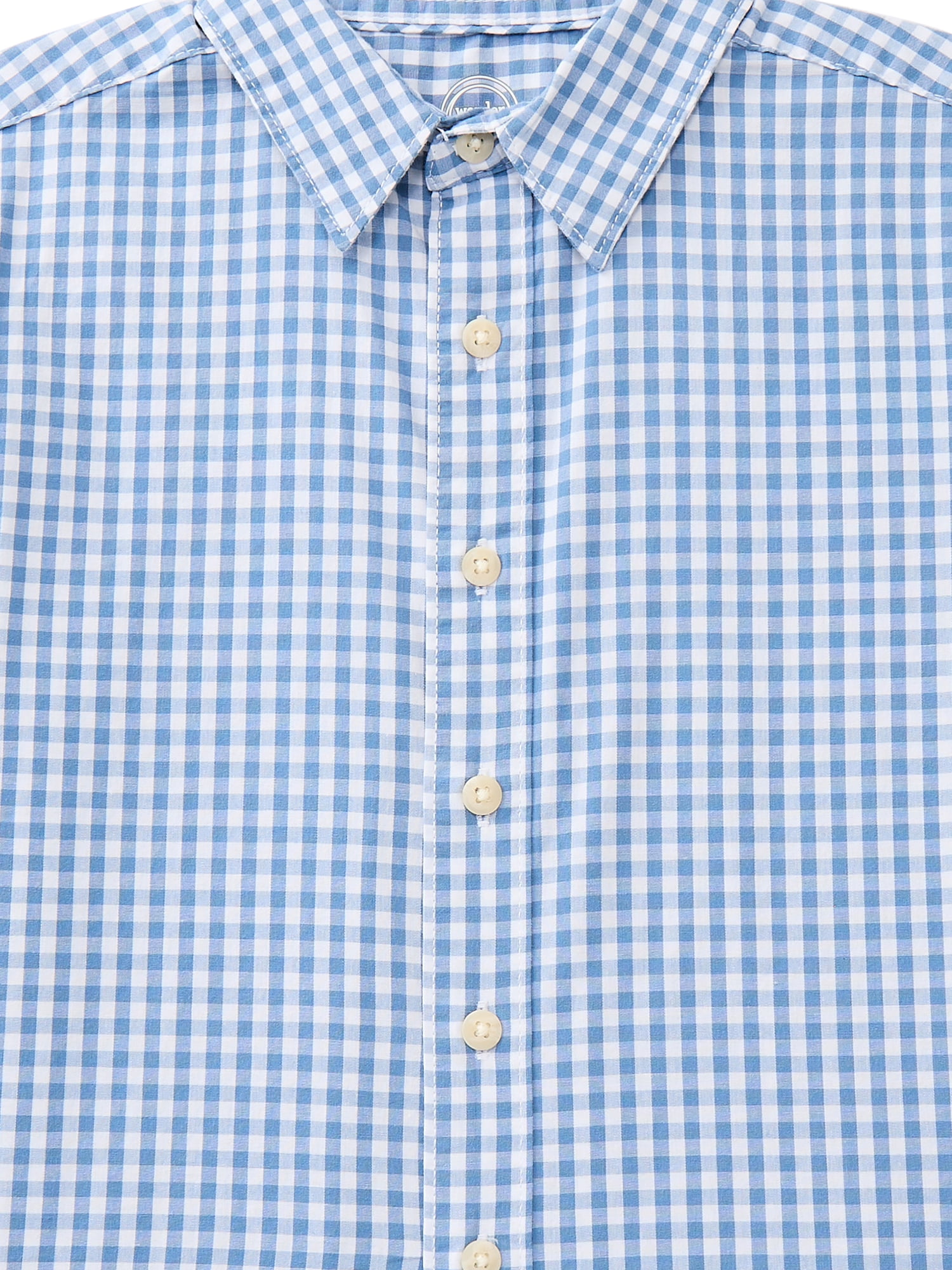 Wonder Nation Boys Cotton Button Down Shirt with Short Sleeves, Sizes 4/5-18 & Husky