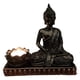 thumbnail image 1 of Portavelas de resina con forma de Buda, candelabro perfumado para decoración de habitaciones Negro, 1 of 8