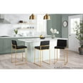 thumbnail image 3 of LumiSource Gold Steel, Black PU Fuji High Back Counter Stool - Set of 2, 3 of 10