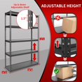 thumbnail image 3 of The Atlas 36" W Laminated Heavy Duty Metal Shelving Unit 4000 Lbs Boltless Garage Storage Shelves Utility Rack Shelf Warehouse Pantry Shed 36" W x 18" D x 72" H, Dark Gray, 3 of 15