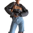 thumbnail image 1 of Kmbangi Femmes Printemps Sweat-Shirt à Manches Longues Alphabets Motif à Capuche Baggy, 1 of 9