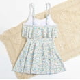 thumbnail image 5 of Zylarhe Swimming Suit for Girls,One Piece Girls Swimsuit Floral Print Swimwear for Girls Swimming Suits for Girls Beach Pool Swimwear 13-14 Years Beige, 5 of 7
