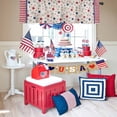 thumbnail image 6 of Independence Day Stars Stripe Curtain Valances for Kitchen Windows,Rod Pocket Short Valance USA Flag on Vintage Linen Window Treatment for Living Room Bathroom Bedroom,60" x 18"-1 Panel, 6 of 7