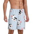 thumbnail image 2 of Naloa Cute Farm Cow Men's Short Pajama Pants, Lounge Comfort Shorts with Elasticized Waistband and Side Pockets - Large, 2 of 9