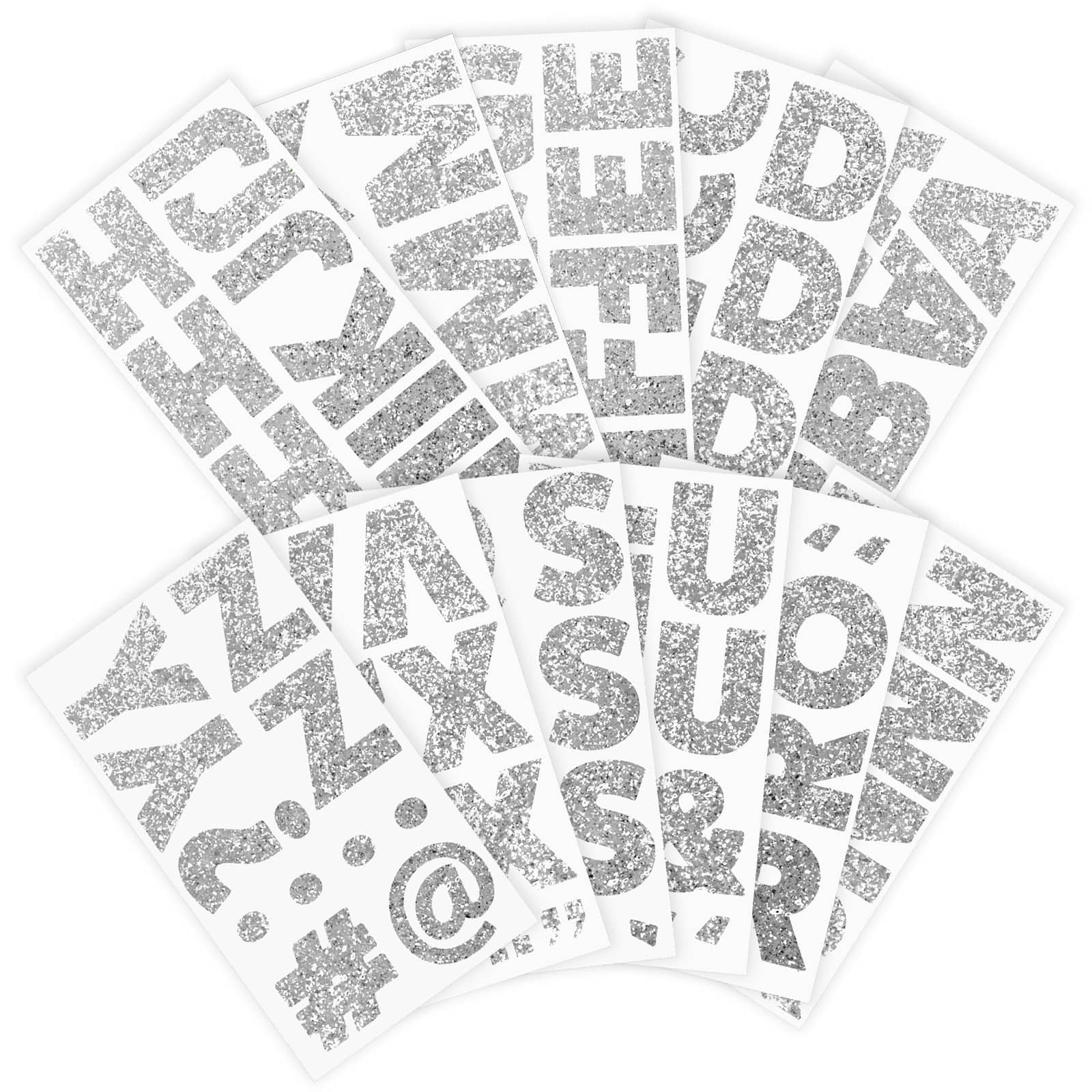 Recollections Silver Chunky Glitter Alphabet Stickers, 12 Pack