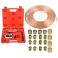 thumbnail image 1 of Kit de línea de freno recubierta de cobre de 25' 1/4 OD con 16 accesorios y 4 accesorios de línea de freno de unión, 1 of 1