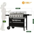 thumbnail image 4 of Brand Man Propane 6-Burner Combo Gas Grill with Griddle, Heavy Duty 2-in-1 BBQ with Stainless Steel Lids for Outdoor Barbecue, 4 of 9