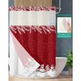 thumbnail image 2 of No Hook Shower Curtain with Snap in Liner, Christmas Snowman Red Xmas Snowflake Winter Hotel Shower Curtains for Bathroom, Washable Shower Curtain Liner Set with Mesh Top Window, 48"x72", 2 of 6