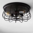 thumbnail image 2 of JONATHAN Y Calvia 15.7" 3-Light Farmhouse Metal Cage Flush Mount, Oil Rubbed Bronze, JYL9538A, 2 of 7