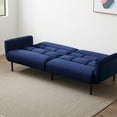 Mayview 82" Sofa Bed with Box Tufting and Removable Arms, Navy Velvet