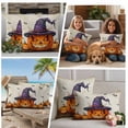 thumbnail image 5 of Halloween Outdoor Waterproof Pillow Covers, Orange Fall Pumpkin Witch Hat Bat Beige Decorative Rectangle Throw Pillowcase Sofa Cushion Sham for Patio/Couch/Chair, 20"x12" 2 Pack, 5 of 8