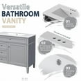 thumbnail image 5 of 36 inch Bathroom Vanity with Medicine Cabinet, Modern Bathroom Storage with 2 Soft Closing Doors and 4 Drawers, Single Sink Vanity Set, Grey, 5 of 8