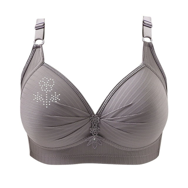Birdeem Bras for Women Womans Printing Gathered Together Large Size Daily Bra Underwear No Rims