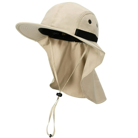 Tirrinia Sombrero para el sol con solapa para el cuello y ala ancha, UPF 50+, gorras de pesca para senderismo, safari, para hombres y mujeres, perfecto para aventuras al aire libre