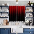 thumbnail image 2 of Curtains 63 Inch Length 2 Panels, Dark Red Black Ombre Grommets Window Treatment Curtain, Modern Abstract Art Striped Gradient Thermal Curtains Drapes for Living Room/Bathroom, 2 of 9