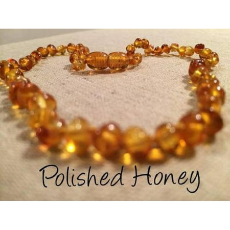 Baltic Amber Teething Necklace 12.5 inch Polished Honey Baby Infant (Best Amber Teething Necklace)