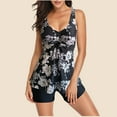 thumbnail image 3 of Womens Bikini Bathing Suits Ladies Fashion Flower Print Vest Skirt Swimsuit Split Bikini Womens Boxer Large Size Swimsuit Bathing Suits Women Bikini Skirts for Women Long Length, 3 of 4