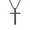 Black Large, variant on Men's Women's Stainless Steel Silver Gold Black Plain Cross Pendant Necklace Simple Jewelry Gifts Black Small