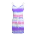 thumbnail image 4 of XFHLMJFF Womens Casual Dresses Basic 2024 Trendy Summer Vacation Classic Fashion Stripe Sleeveless Backless Camisole Mini Stylish Frocks Dailywear, 4 of 4