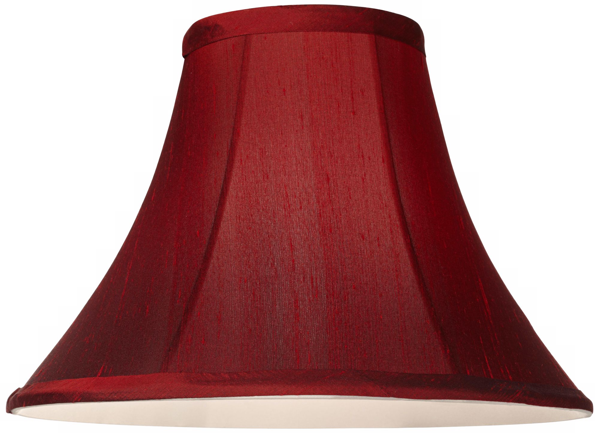 Springcrest Collection Set of 2 Bell Lamp Shades Deep Red Small 5 Top x 12 Bottom x 9 Slant x 8.5 High Spider Replacement Harp and Finial Fitting