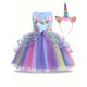 thumbnail image 2 of Unicorn Princess Dress Halloween children rainbow dress girls birthday party dress, 2 of 5