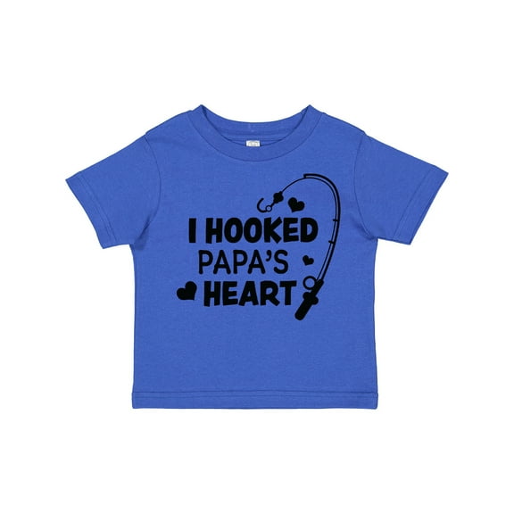 Inktastic I Hooked Papa's Heart with Fishing Rod Boys or Girls Toddler T-Shirt