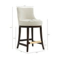 thumbnail image 3 of Lucia Modern Wood Chenille Counter Stool in Natural, 3 of 10
