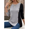 thumbnail image 2 of Sweaters Camisa De Manga Larga Acanalada Para Mujer Sueter, 2 of 5