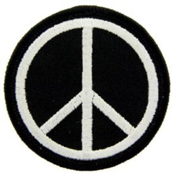 Peace Sign Patch Black & White 3"