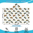 thumbnail image 2 of Cartoon Tractors Stars White Pattern Hooded Bath Towel，60"x35" for Ages 3 To 12 Kids, Quick Dry Lightweight Soft Microfiber Hood Beach Towel Cover Up for Kids, 2 of 7