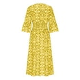 thumbnail image 6 of Youyipin Womens Summer Dresses For Women 2025 Casual V Neck Floral Bohemian Wrap 3/4 Sleeve Midi Boho Formal Dresses For Women, 6 of 7