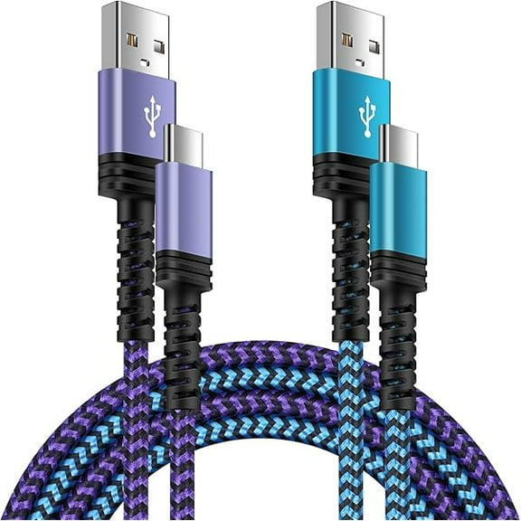 0829 USB C Charger Cable Fast Charging 10FT 2Pack for iPhone 16/16 Plus/16 /16 /15/15 Plus,USB A to USB Type C Long Android Phone Car Charger Cord for Samsung Galaxy A16 A25 A35 S24 Ultra